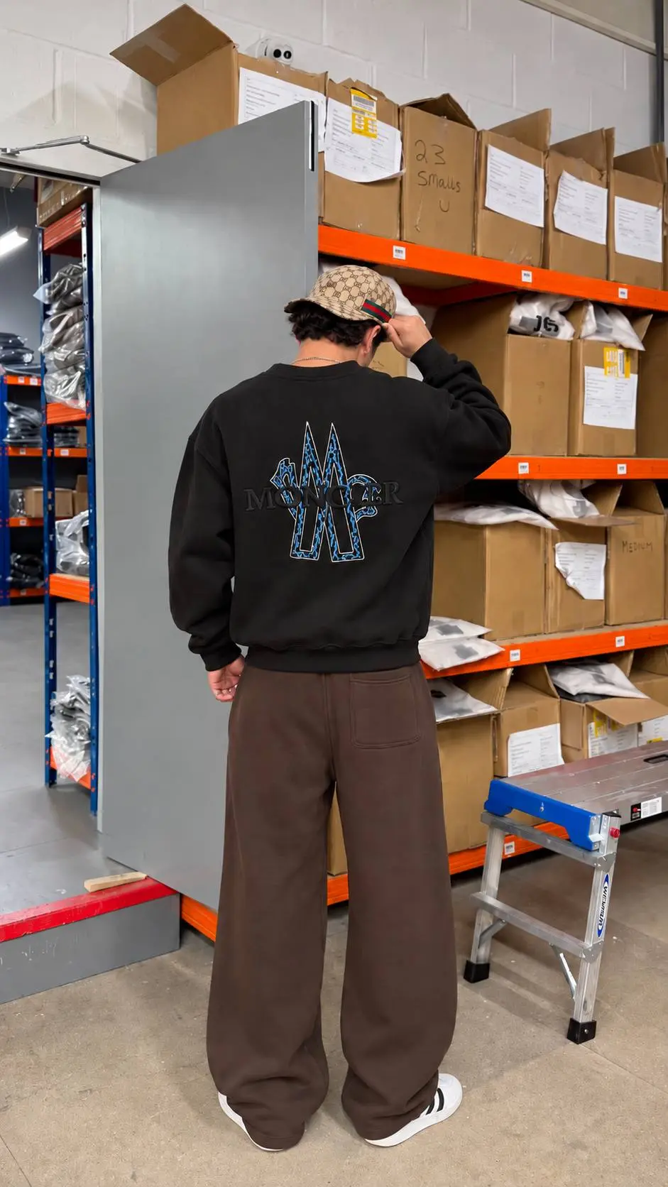 Front & Back Logo Crew Sweatshirt in Black, photo 2