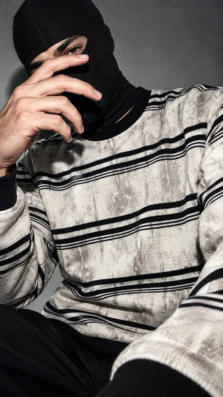 Washed Stripe Sweater in Cream, photo 6