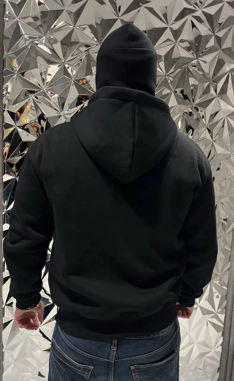 Essential Zip Hoodie in Black