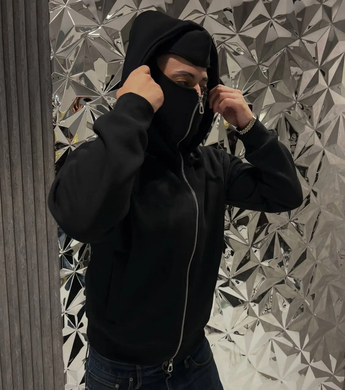 Essential Zip Hoodie in Black, photo 5