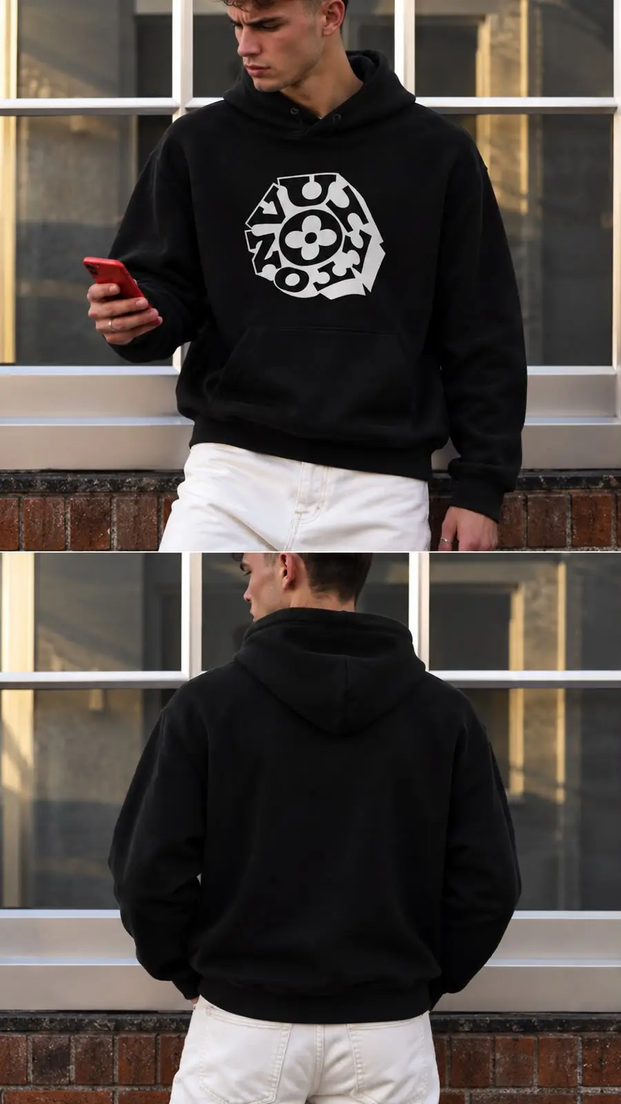 Circle Logo Hoodie in Black