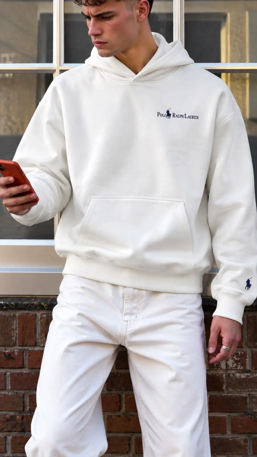 Script Logo Hoodie in White