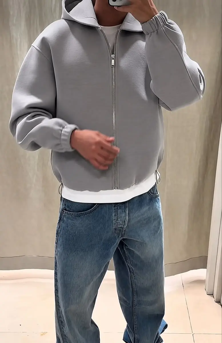 Scuba Zip Jacket in Grey