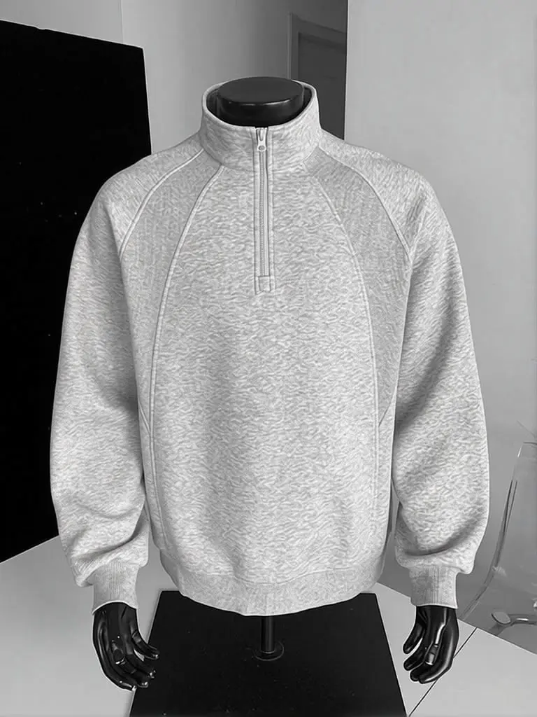 Raglan Quarter-Zip in Grey