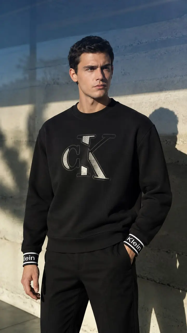 Big Monogram Crew Sweatshirt in Black
