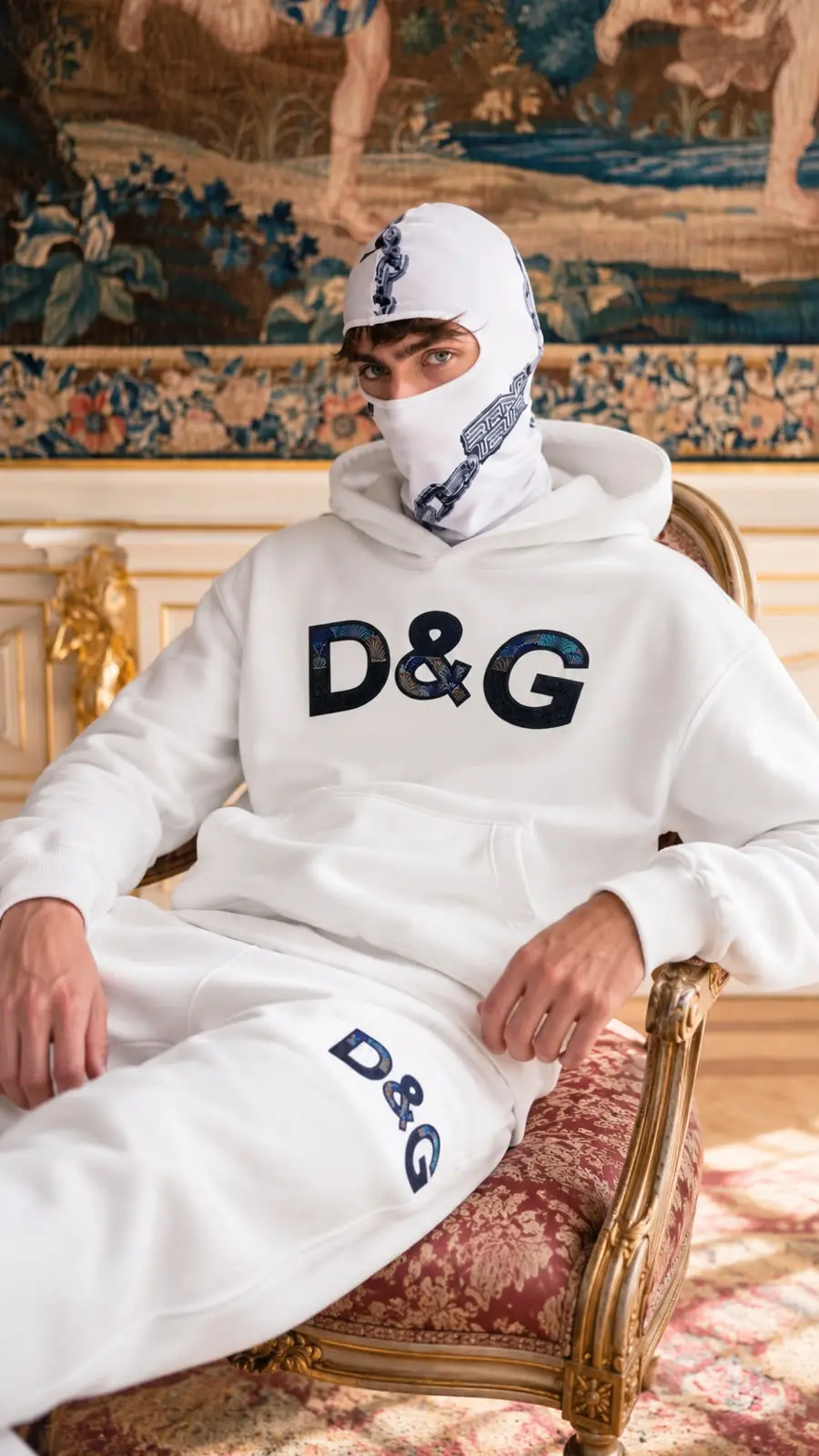 Logo Hoodie Set in White