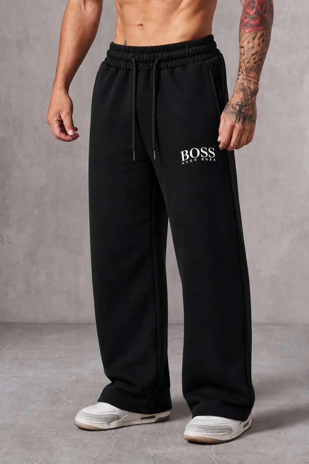 Logo Wide-Leg Sweatpants in Black