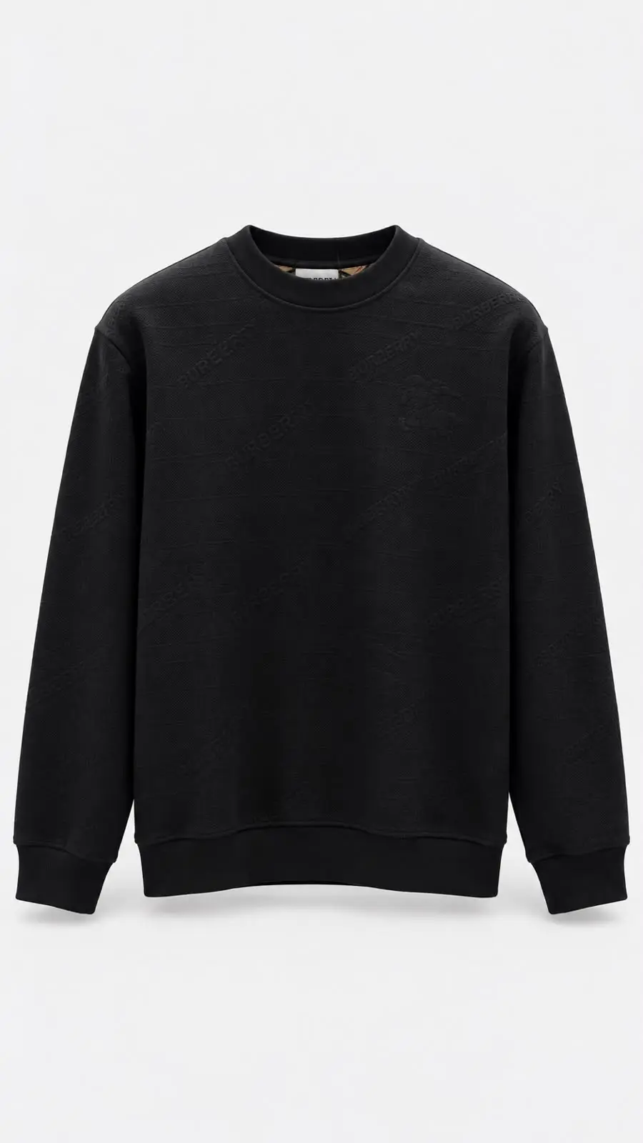 Embossed Script Crew Sweatshirt in Black, photo 3