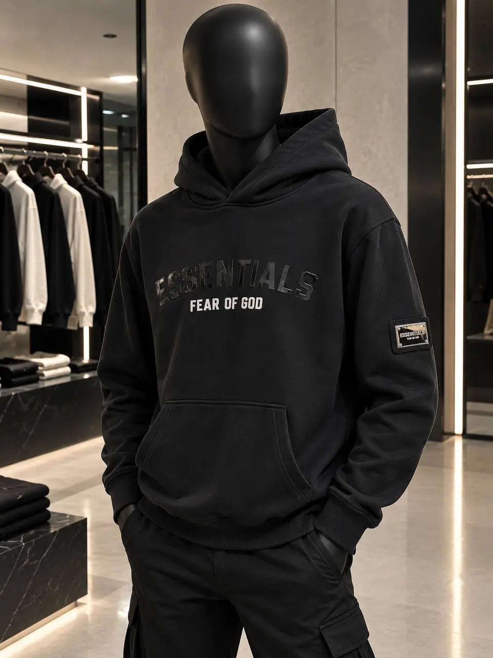 Front Logo Hoodie in Black