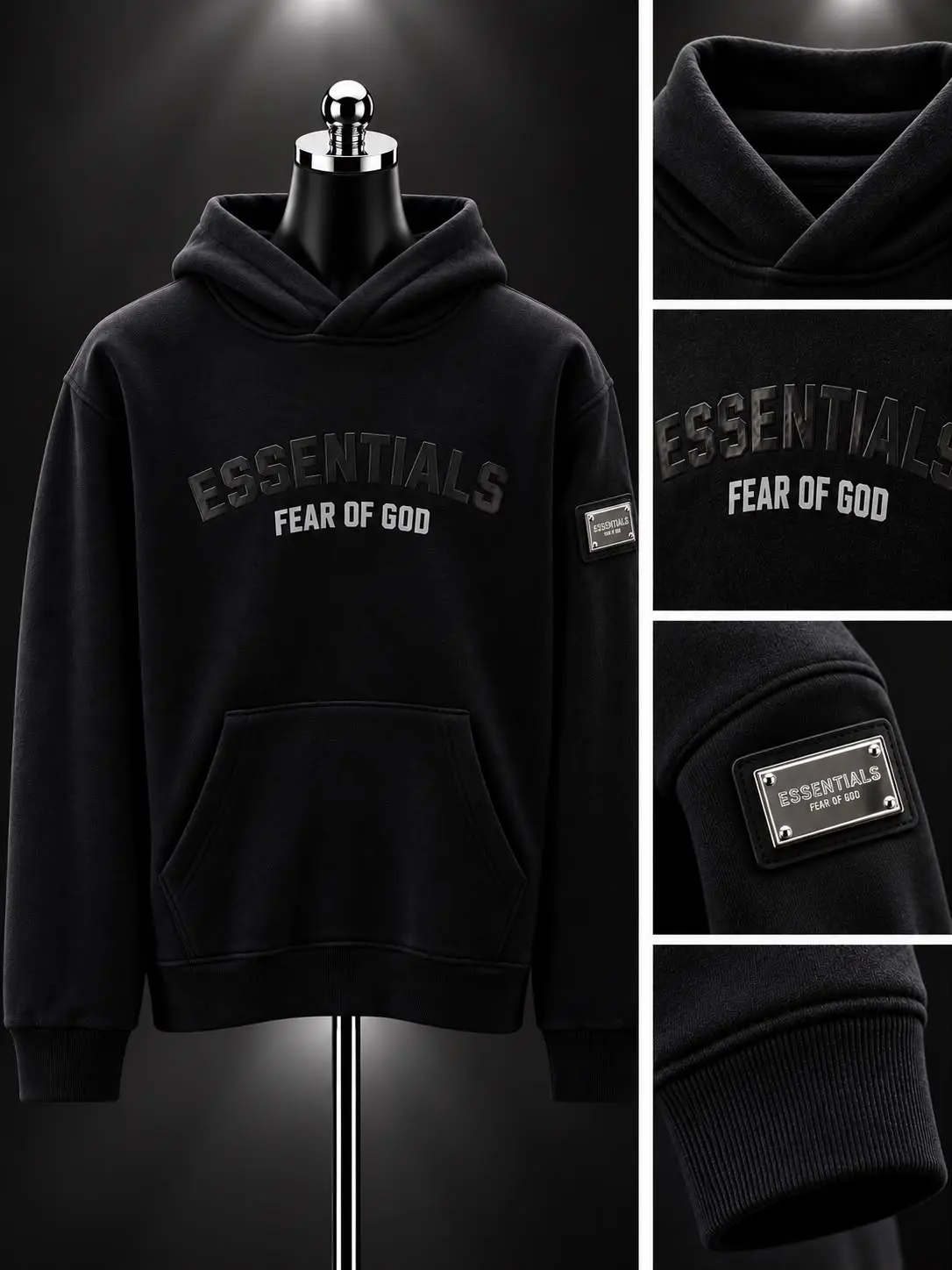 Front Logo Hoodie in Black, photo 3