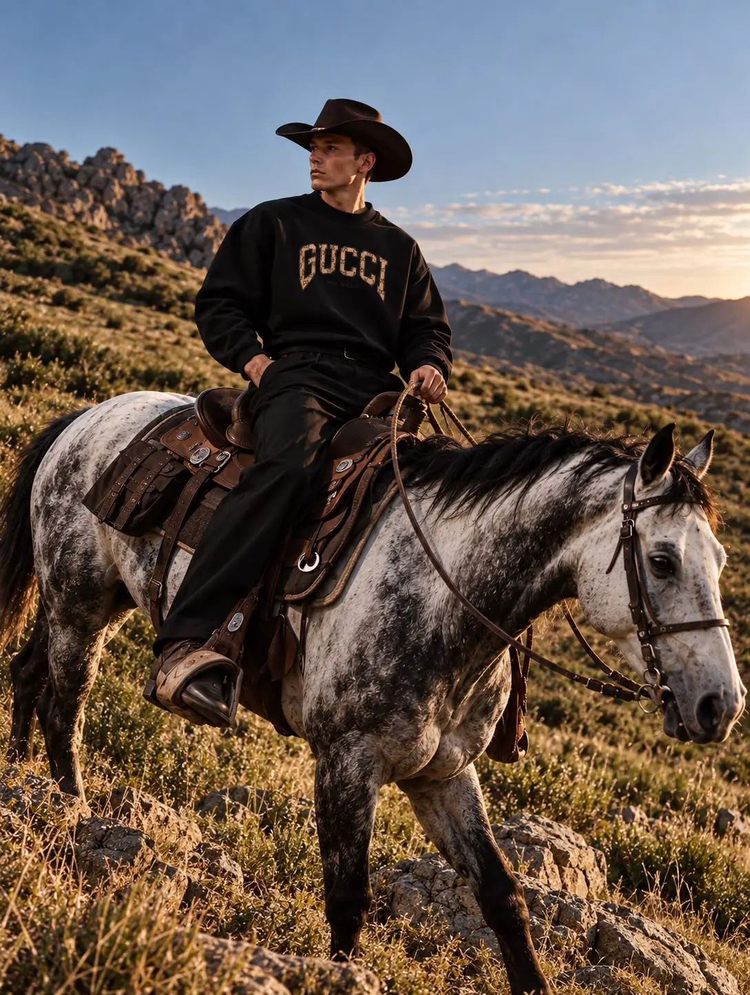 Arched Logo Crew Sweatshirt in Black, photo 4