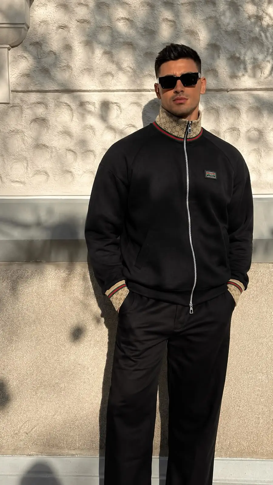 Monogram-Collar Track Jacket in Black, photo 3