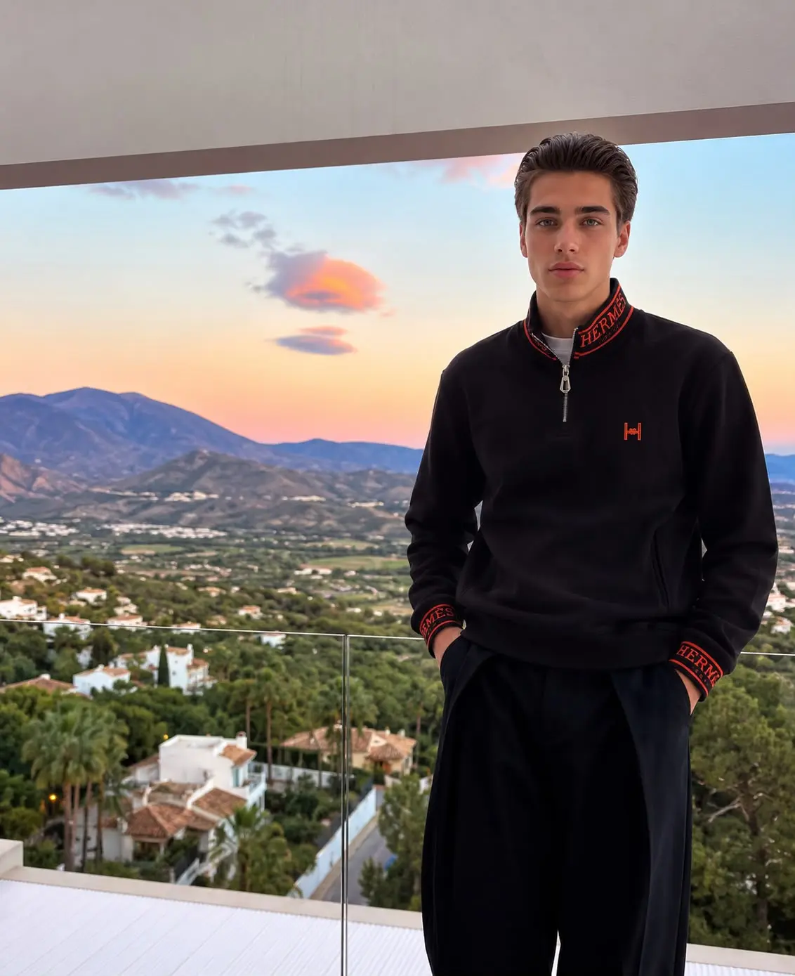 Logo-Tape Quarter-Zip in Black, photo 6