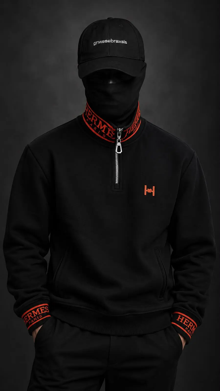 Logo-Tape Quarter-Zip in Black, photo 8