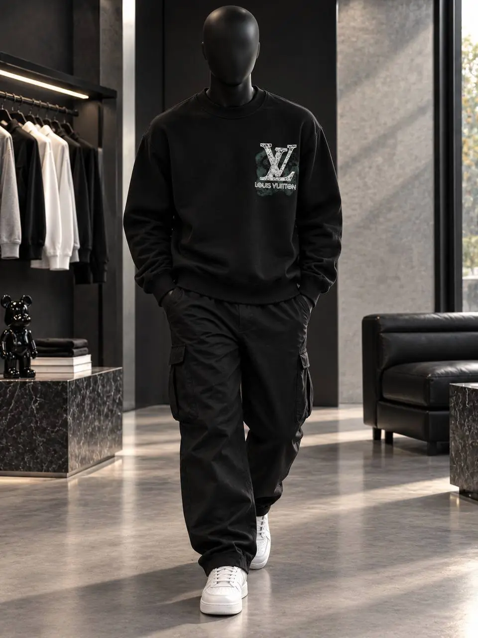 Big Back Logo Crew Sweatshirt in Black